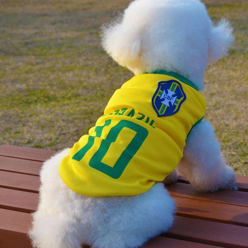 Soccer Dog T-shirt Jersey World Cup Dog Tshirts Happy Paws 