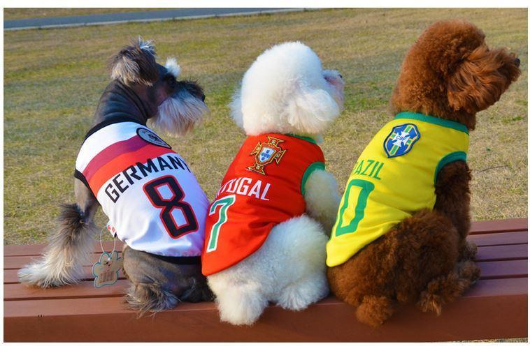 Soccer Dog T-shirt Jersey World Cup Dog Tshirts Happy Paws 