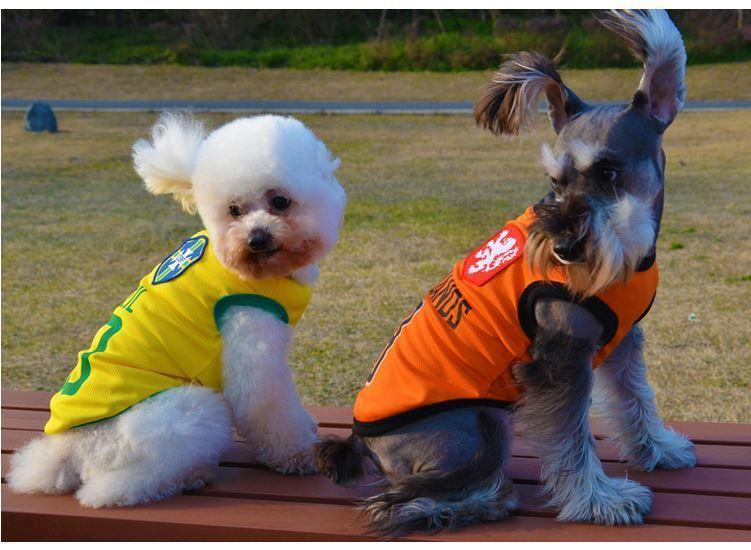 Soccer Dog T-shirt Jersey World Cup Dog Tshirts Happy Paws 