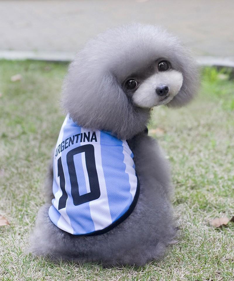 Soccer Dog T-shirt Jersey World Cup Dog Tshirts Happy Paws 