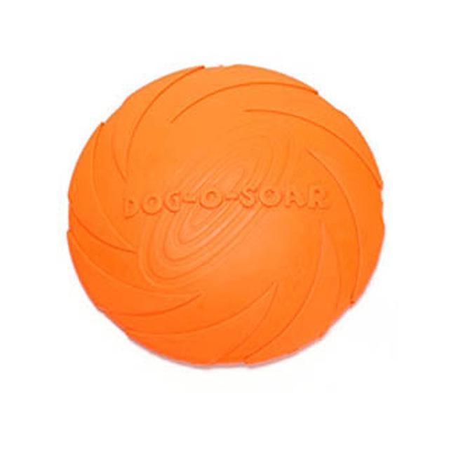 Soft Rubber Frisbee Dog Frisbie Happy Paws Orange Small 15 cm 