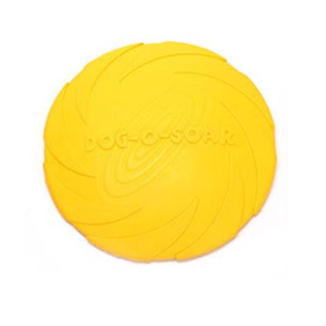 Soft Rubber Frisbee Dog Frisbie Happy Paws Yellow Small 15 cm 