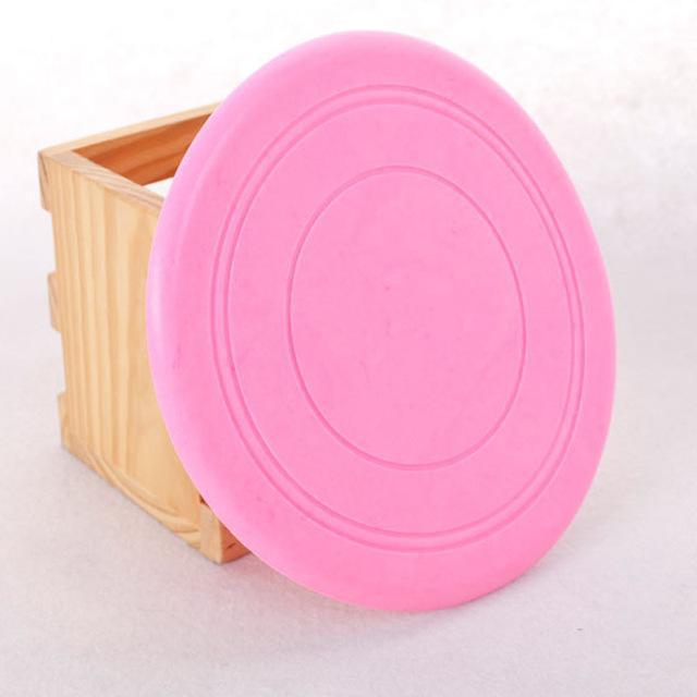 Soft Silicone Frisbee Dog Frisbee Happy Paws Pink 