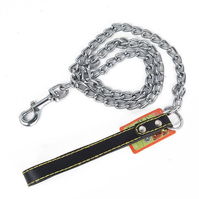 Solid Stainless Steel Leash dog leash Happy Paws Black Small 