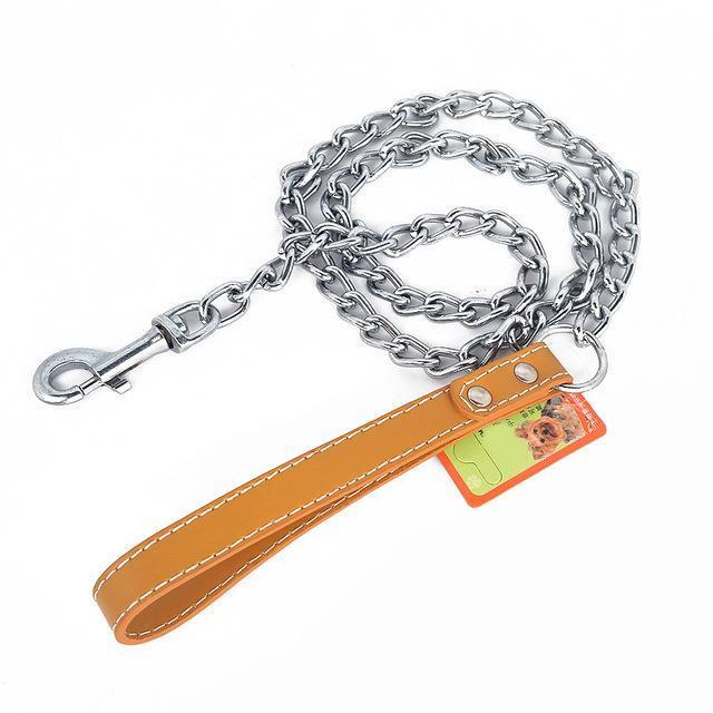 Solid Stainless Steel Leash dog leash Happy Paws Khaki Small 