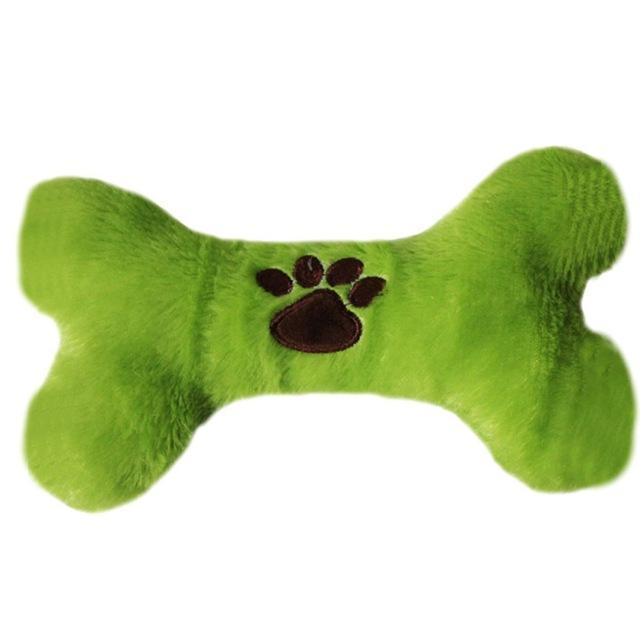Squeaky Plush Bones Plush & Squeaky Toys Happy Paws Green 