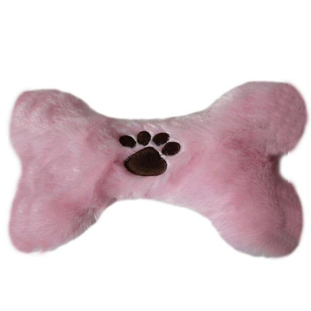 Squeaky Plush Bones Plush & Squeaky Toys Happy Paws Pink 