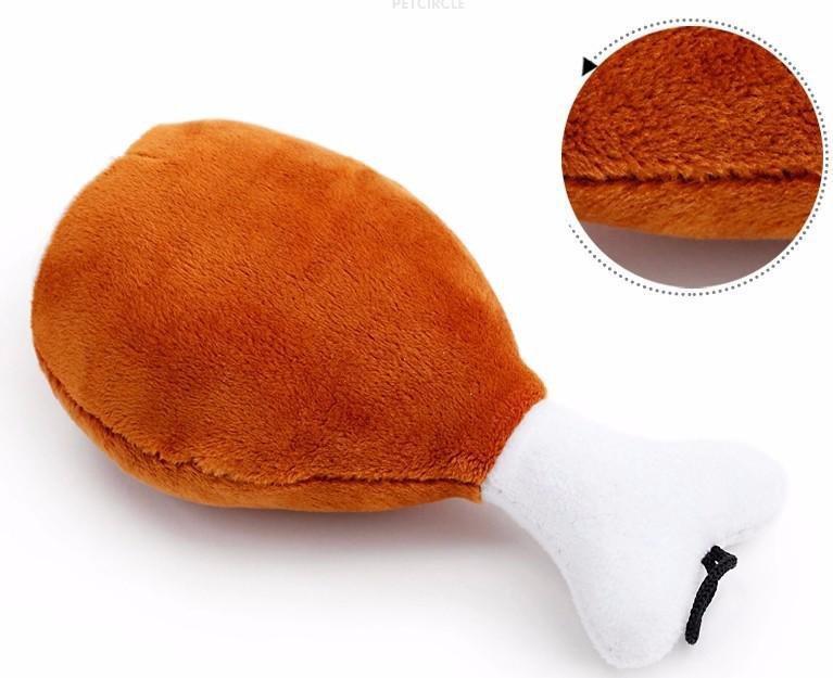 Squeaky Plush Chicken Leg Plush & Squeaky Toys Happy Paws 