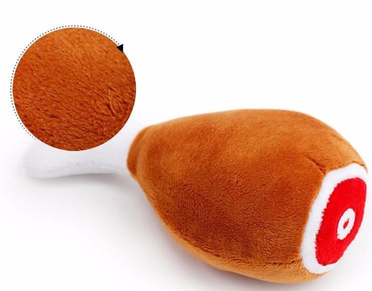 Squeaky Plush Chicken Leg Plush & Squeaky Toys Happy Paws 