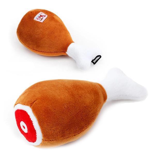 Squeaky Plush Chicken Leg Plush & Squeaky Toys Happy Paws 