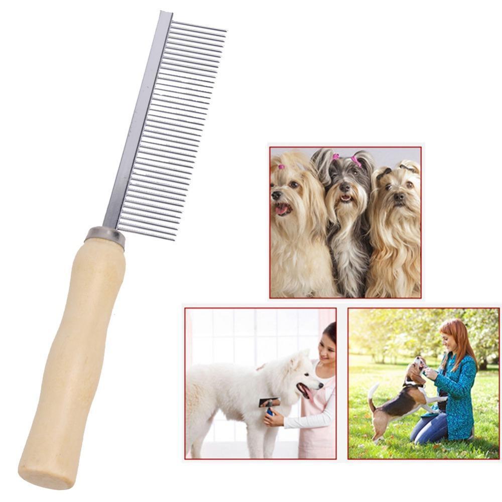 Stainless Steel Groom Comb Dog Brush & Comb Happy Paws 