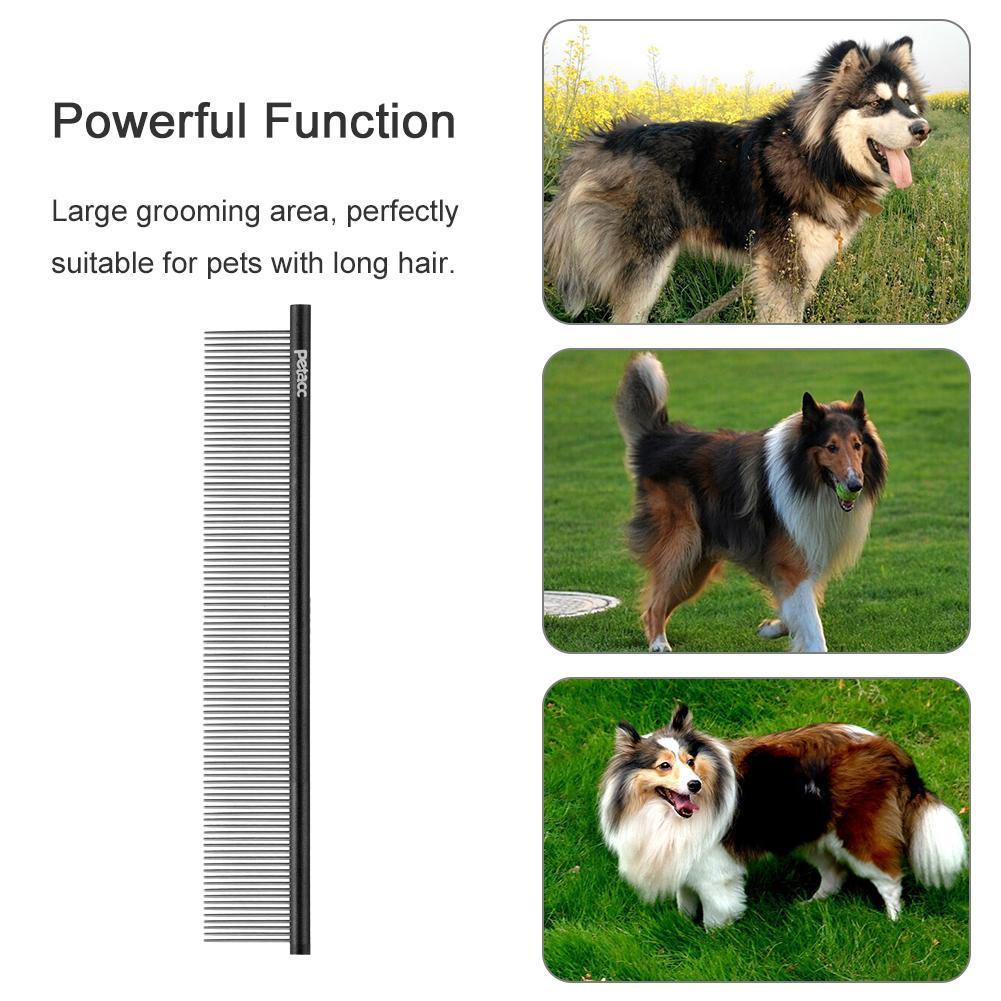 Stainless Steel Groom Comb Dog Brush & Comb Happy Paws 