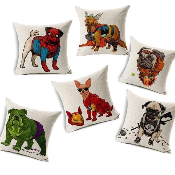Superhero Dog Art Cushion Covers Dog Cushion Covers Happy Paws 