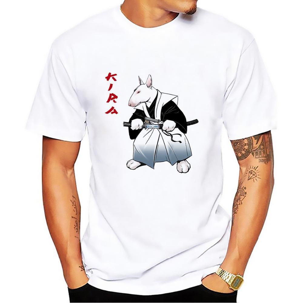 Terrier Samurai Mens Dog T-shirt Happy Paws 