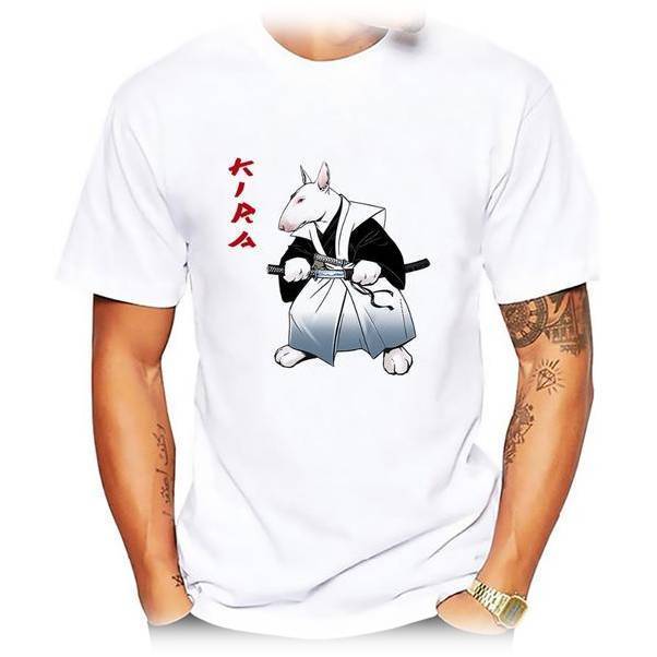 Terrier Samurai Mens Dog T-shirt Happy Paws 