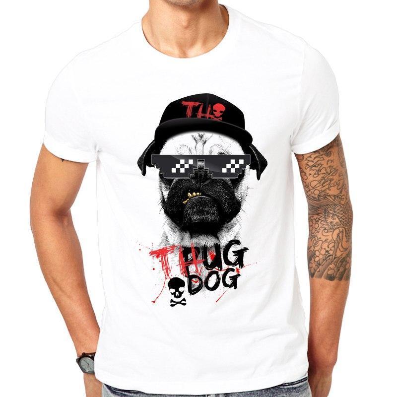Thug Dog Mens Dog T-shirt Happy Paws Small 