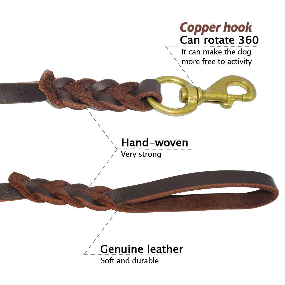 Tough Real Leather Leash dog leash Happy Paws 