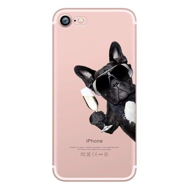Transparent Silicone iPhone Cases iPhone Case Happy Paws Online Cheers Dog iPhone 5 & 5s 
