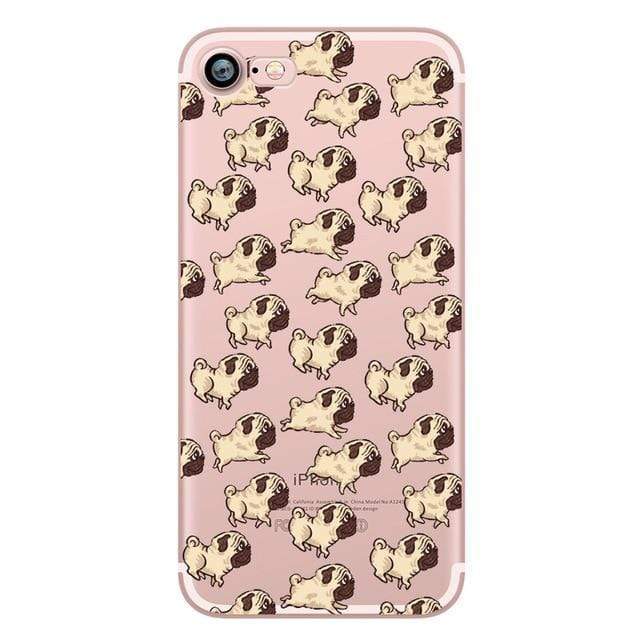 Transparent Silicone iPhone Cases iPhone Case Happy Paws Online Pug Strut iPhone 5 & 5s 
