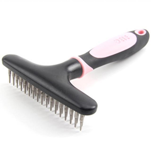 Undercoat Shedding Rake Dog Brush & Comb Happy Paws Pink 