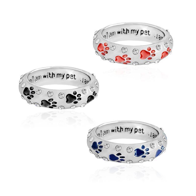 When I am with my pet, I am complete Womens Dog Ring Happy Paws 