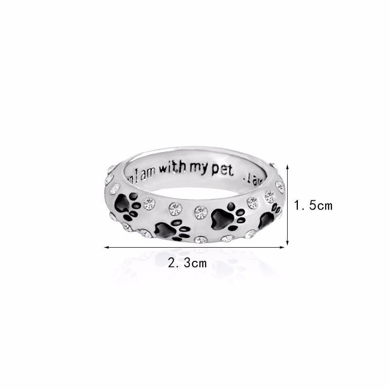 When I am with my pet, I am complete Womens Dog Ring Happy Paws 