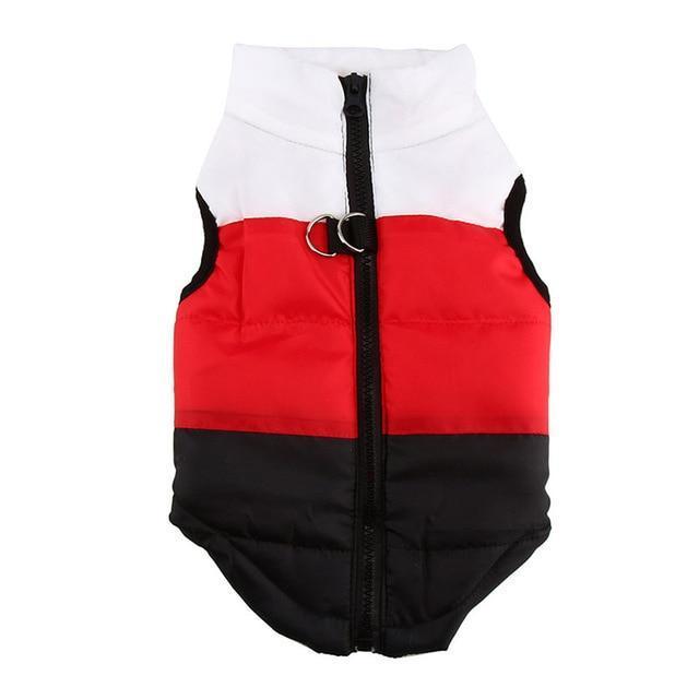 Windproof Jacket Vest Dog Sleeveless Jacket Happy Paws Black/Red/White Large 