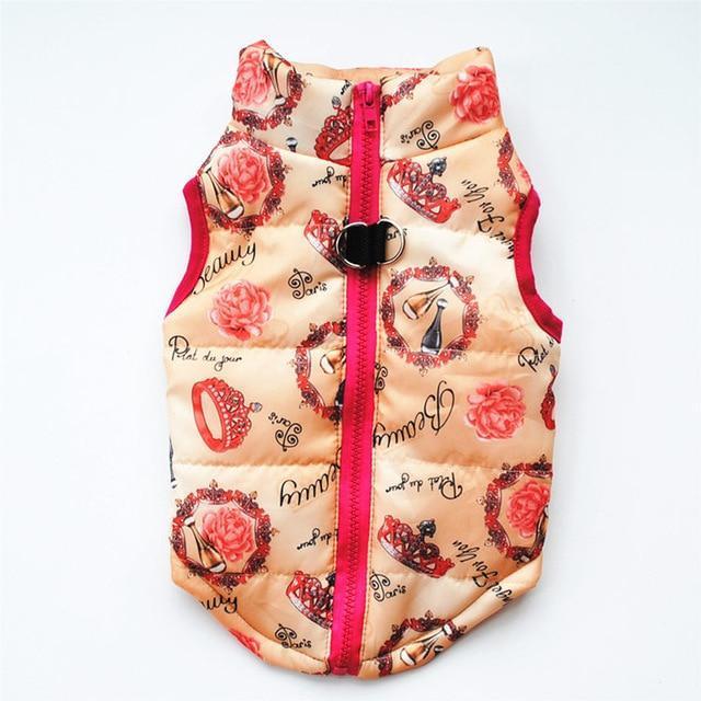 Windproof Jacket Vest Dog Sleeveless Jacket Happy Paws Pink Queen Large 
