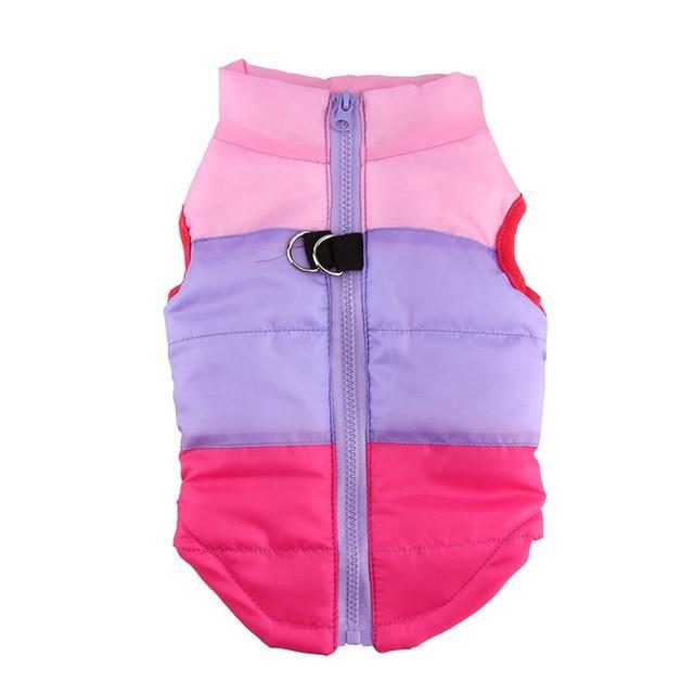Windproof Jacket Vest Dog Sleeveless Jacket Happy Paws Pink/Purple Large 