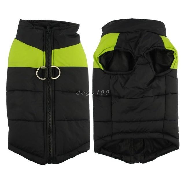 Windproof Puffer Vest Dog Sleeveless Jacket Happy Paws Green 2XLarge 