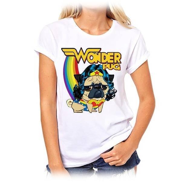 Wonder Dog Womens Dog T-shirt Happy Paws Small 